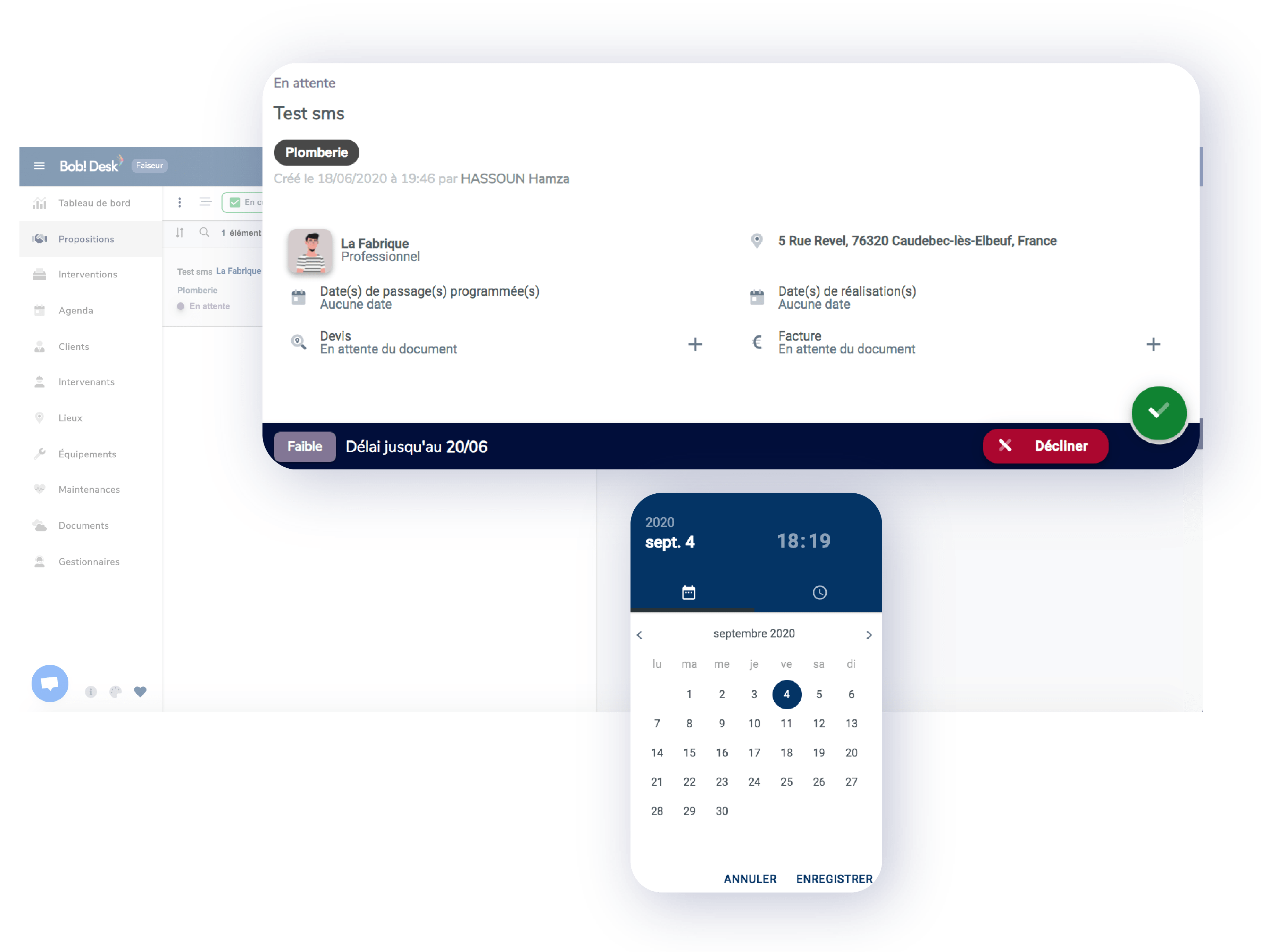 Bob Desk - GMAO - Intervenant et prestataire - Gestion Bob Desk - GMAO - Intervenant et prestataire - Gestion